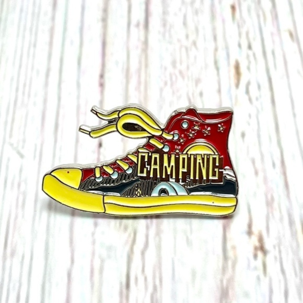 🆕 Canvas Shoe Camping Enamel Pin